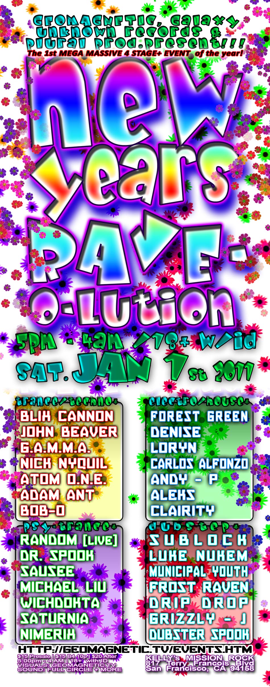  NEW YEARS RAVE-O-LUTION: 4 Stage Massive New Years Weekend Sat. Jan. 1st, 2011